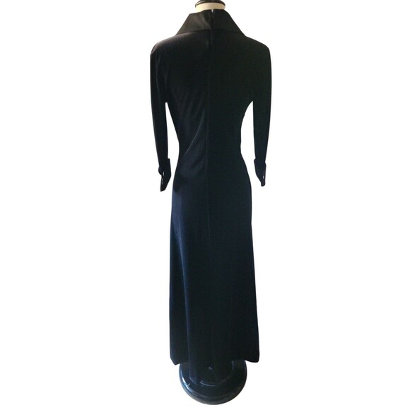 Vintage Tadashi Velvet Formal Dress Womens S Black Wedding Guest Sophisticated - Picture 3 of 9